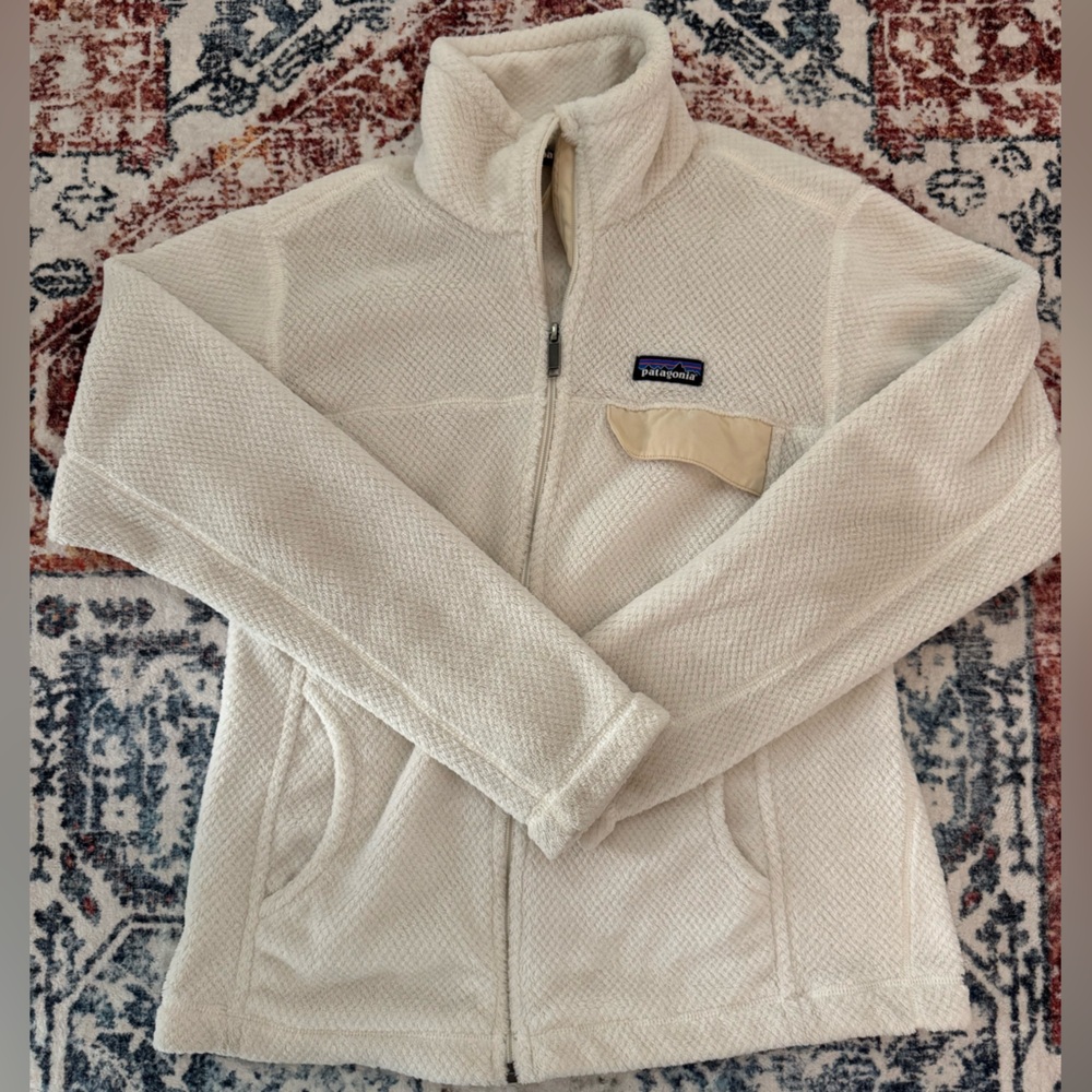 Patagonia Cream Full-Zip Fleece Jacket